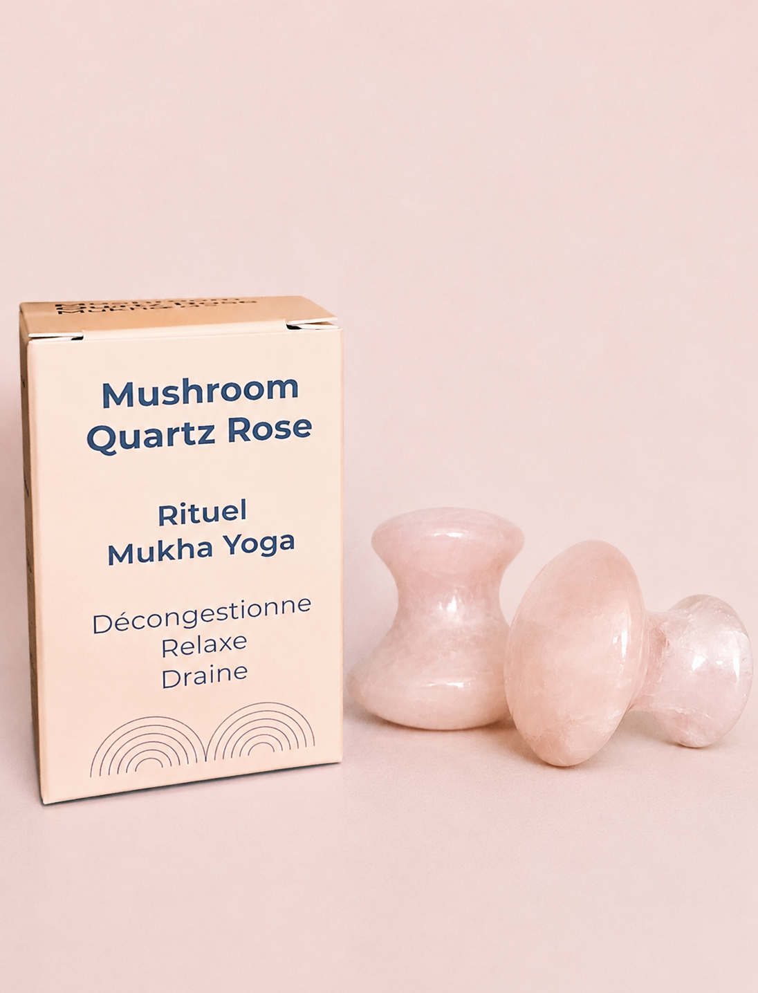 Mushroom Duo | Quartz rose - Décongestionne - Relaxe - Lisse